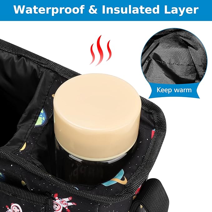 Accmor Universal Stroller Organizer with Insulated Cup Holder and Shoulder Strap, Stroller Bag Caddy Organizer Stroller Accessories for Uppababy, Baby Jogger, Nuna, Doona, Britax Strollers-BubblyBeeBaby