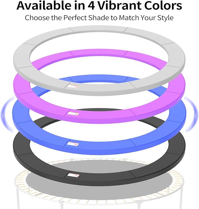 16FT/15FT/14FT/12FT/10FT Trampoline Safety Pad Replacement, Round Trampoline Spring Protection Cover, Fits 16FT/15FT/14FT/12FT/10FT Frames, Water-Resistant Trampoline Accessories-BubblyBeeBaby