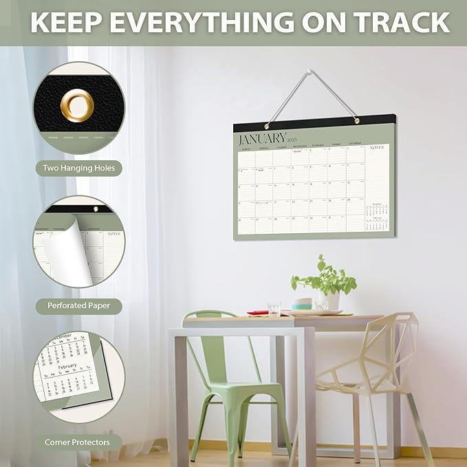 2026 Desk Calendar, Large Desktop/Wall Monthly Calendar (Jan. 2026 - Jun. 2027) 17'' x 12'' School Year Desk Planner for Teacher Family Office Supplies-BubblyBeeBaby