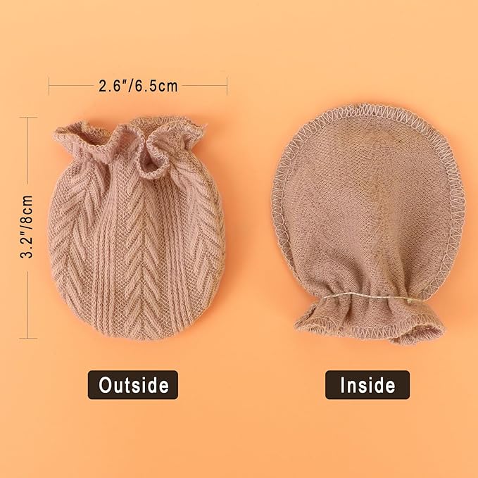 BQUBO Newborn Infant Toddler Mittens No Scratch Cotton Elastic Wrist Gloves Hypoallergenic for 0-6 Months Baby Boys Girls-BubblyBeeBaby