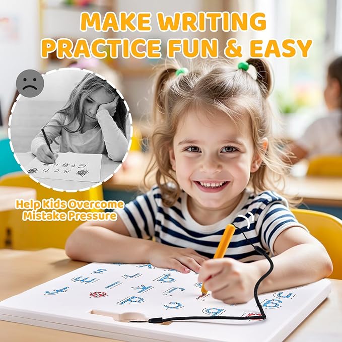 GAMENOTE Double Sided Magnetic Letter & Number Board Set - Alphabet & Numbers Tracing Board for Toddlers, ABC Uppercase & Lowercase Practicing, Math Learning, Educational Toys for Kids-BubblyBeeBaby