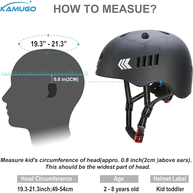 KAMUGO Kids Bike Helmet Set, Toddler Helmet for Ages 2-8 Boys Girls with Sports Protective Gear Set Knee Elbow Wrist Pads for Skateboard Cycling Scooter Rollerblading-BubblyBeeBaby