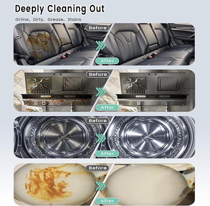 2500W Handheld Steam Cleaner,Portable Car Steamer For Auto Detailing,High-Temperature and Pressure Steam Cleaner For Home, Steam Cleaning Machine for Furniture,Kitchen,Grout,Floor,Tile (6-White)-BubblyBeeBaby