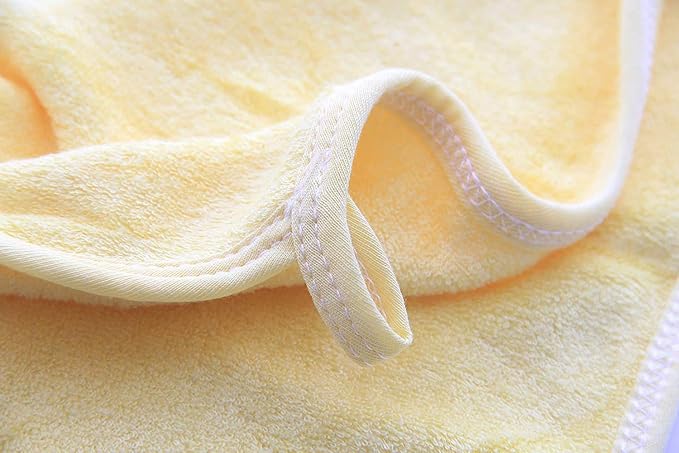 HIPHOP PANDA Baby Washcloths, Rayon Made from Bamboo - 2 Layer Ultra Soft Absorbent Newborn Bath Face Towel - Reusable Baby Wipes for Delicate Skin - Yellow, 30 Pack-BubblyBeeBaby