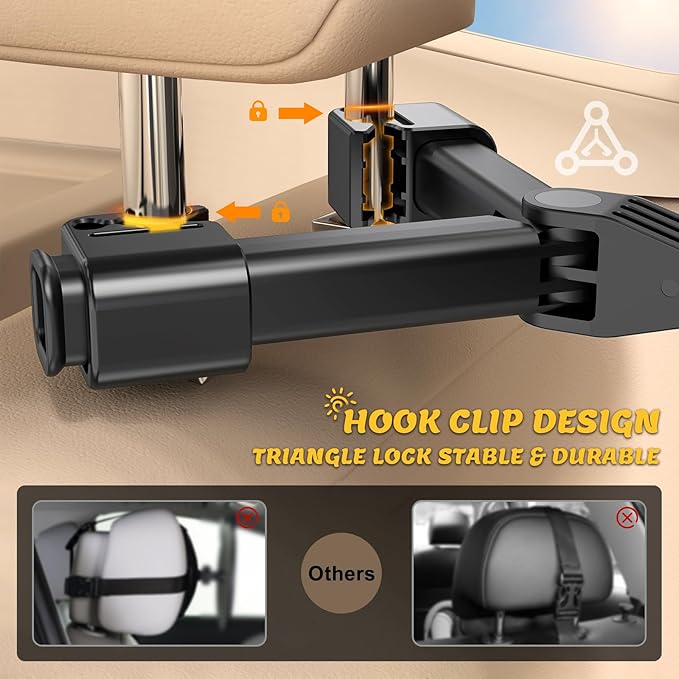 Baby Car Mirror with Light, 7 RGB Light Rear Facing Baby Car Seat Mirror with Remote Control Rechargeable 360° Rotation Hook Clip Design Wide View Shatterproof-BubblyBeeBaby