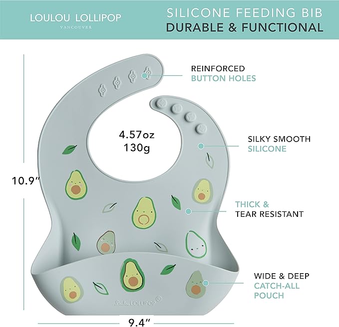 Loulou Lollipop Soft, Waterproof Silicone Feeding Bib for Babies and Toddlers-BubblyBeeBaby