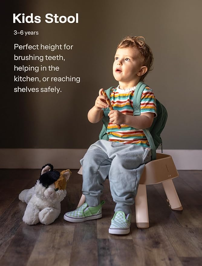 HARPPA 6 in 1 Baby High Chair, Convertible Infant Feeding Chair for Babies & Toddlers Table, Dining Booster Seat with Removable Tray, Khaki-BubblyBeeBaby