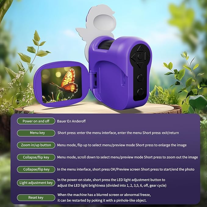1600X Handheld Microscope for Kids 2" IPS Screen Kit Mini Pocket Digital Microscopes STEM Science with Slides Photo Video Rechargeable Portable Scope Gift for Ages 6-12 (Purple)-BubblyBeeBaby