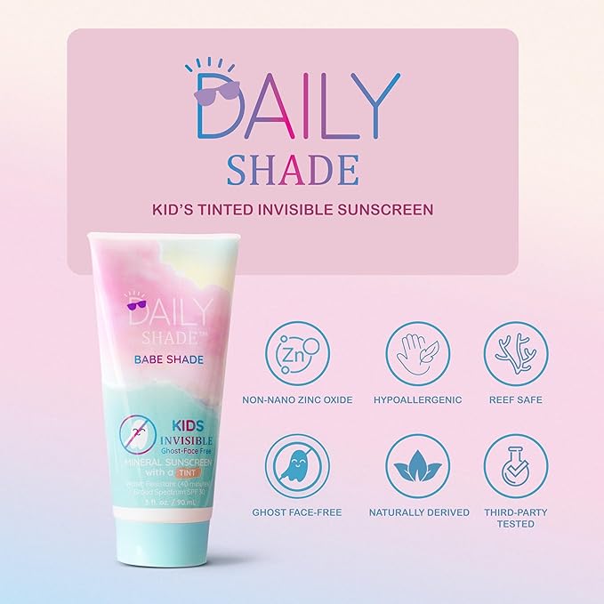 Kid's Sunscreen Starter Kit – Tinted Mineral Sunscreen for Face & Body with SPF 30, Shade Brush, Travel Bag & UV Card – Non-Nano Zinc, Reef Safe, Water Resistant & Hypoallergenic Skin Care-BubblyBeeBaby