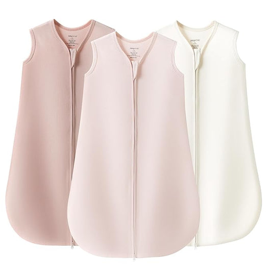 JELLYMONI Baby Sleep Sack 12-18 Months 100% Cotton Wearable Blanket, 0.5 TOG Soft Lightweight Toddler Sleeping Sack 3 Pack 2-Way Zipper Newborn Sleep Sacks-BubblyBeeBaby