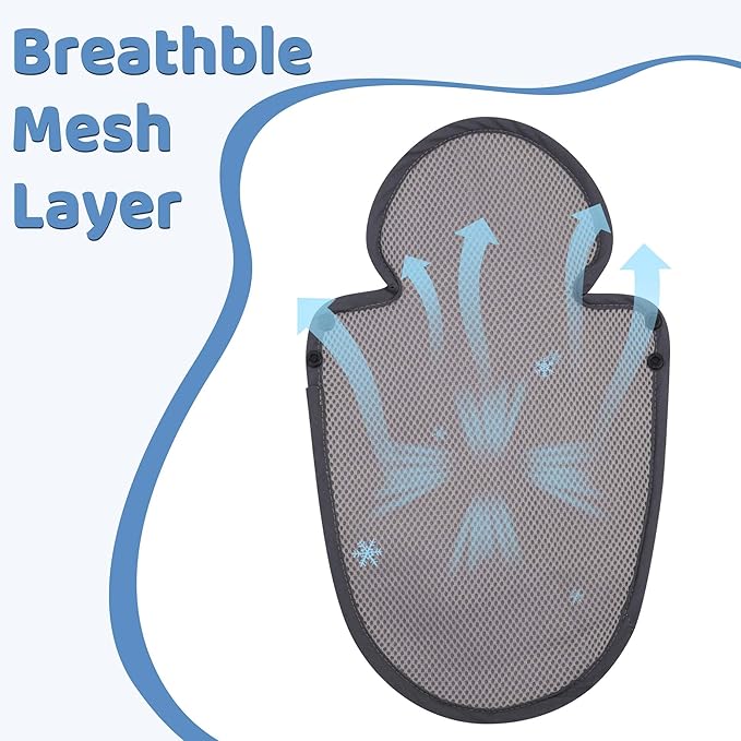 Pro Goleem Breathable 3-in-1 Infant Car Seat Head Support, Soft Infant Car Seat Insert, Carseat Cushion for Toddler, Perfect for Car Seat, Strollers, Swings, Carrier, Bouncer, Black and Grey-BubblyBeeBaby