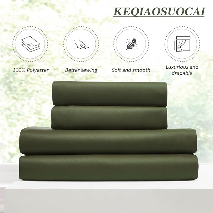 KEQIAOSUOCAI Dark Olive Green Blackout Curtains 102 Inches Long, Christmas Home Decoration Pinch Pleated Room Darkening Drapes for Bedroom Living Room,40" W x 102" L,2 Panels-BubblyBeeBaby