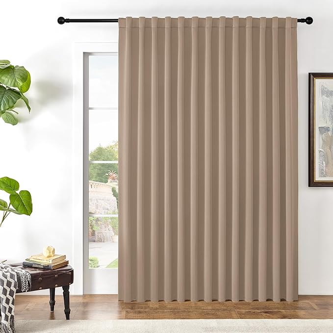 Joydeco Custom Blackout Curtains for Bedroom, 1 Panel Room Darkening Curtains & Drapes for Living Room Window Rod Pocket Back Tab (Custom Size,Khaki)-BubblyBeeBaby