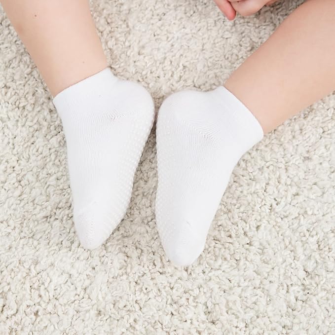 Zaples Baby Non Slip Grip Ankle Socks with Non Skid Soles for Infants Toddlers Kids Boys Girls-BubblyBeeBaby