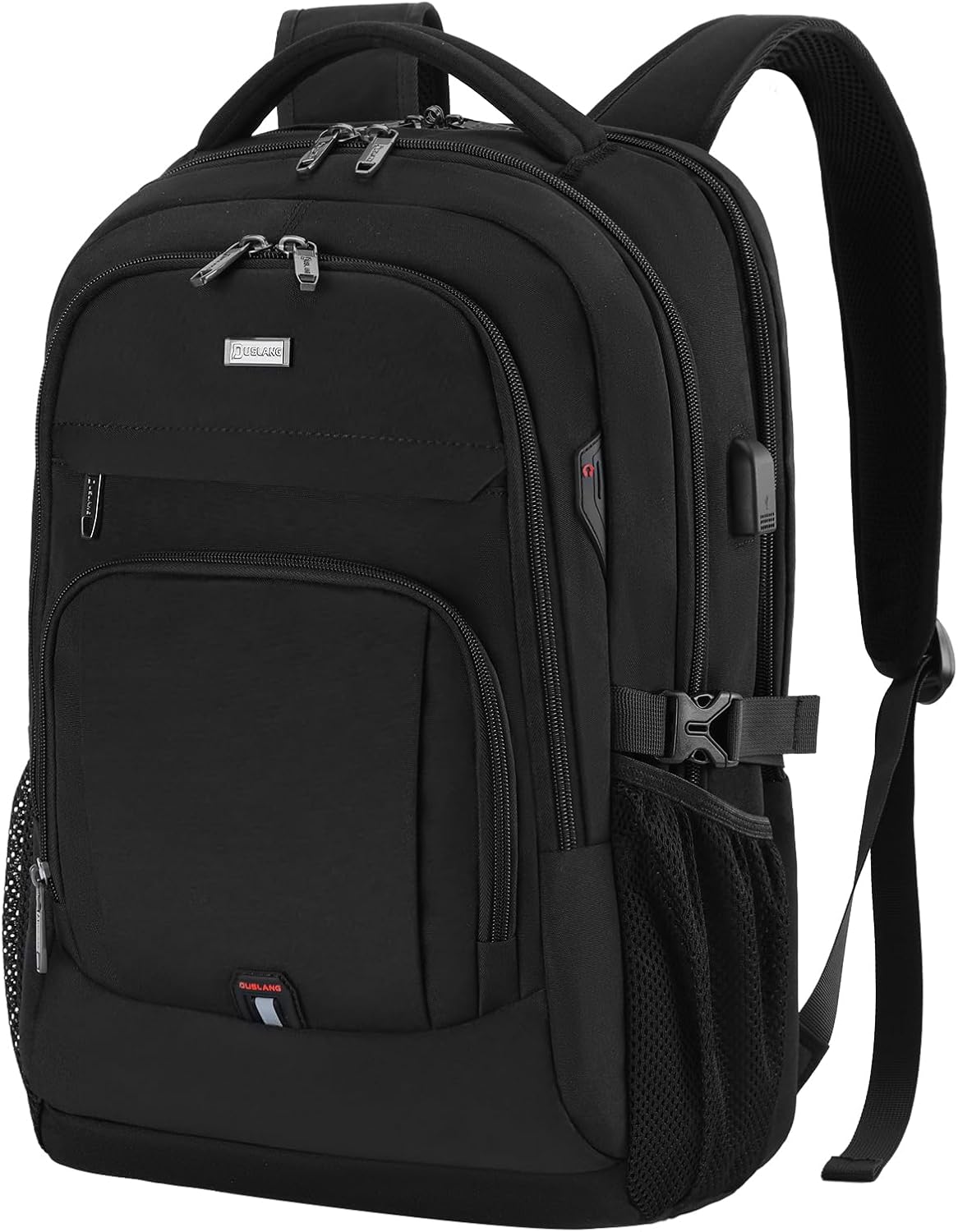 DUSLANG 17 Inch Laptop Backpack for Travel Water Resistant College Backpack for Men Women Laptop Bag with USB Charging Port,Black