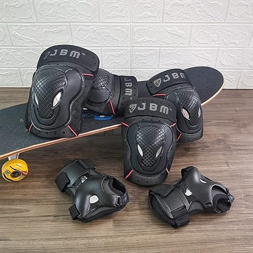 JBM Adult Youth Bike Knee Pads and Elbow Pads with Wrist Guards Protective Gear Set for Biking, Riding, Cycling and Multi Sports Scooter, Skateboard-BubblyBeeBaby