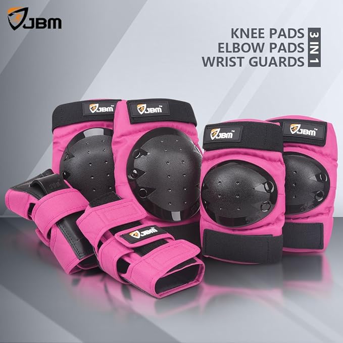 JBM Adult & Kids Knee Pads Elbow Pads and Wrist Guards for Inline Skating, Roller Skating, Skateboarding, Scootering-BubblyBeeBaby