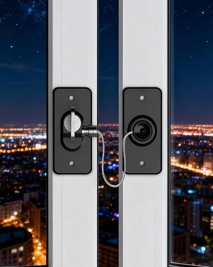 2 Pack Refrigerator Door Lock with Adhesive, No Tools Required, Child Proof Fridge Door Lock for Kids and Pets, Self Adhesive Latch for Freezer, Cabinets, Drawers, Air Oven, Windows (Patent)-BubblyBeeBaby