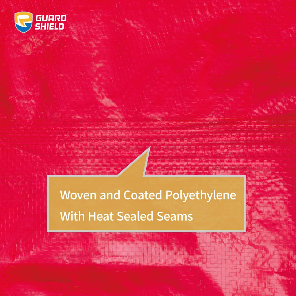 GUARD SHIELD Red Tarp 10x20 Feet Tarps High Visibility Outdoor Poly Cover Lightweight 6mil