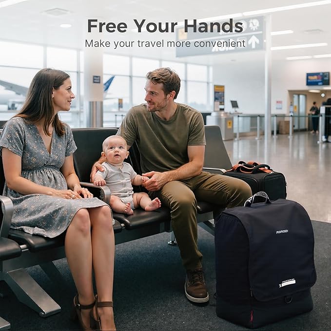 Momcozy Stroller Travel Bag for Airplane | Suit ClickGo Stroller | Compatible with Strollers Folded Dimensions of 22.1 X 17.3 X 9.8 Inch | Fit Most Major Brand | Hand-held ＆ Back-carrying-BubblyBeeBaby