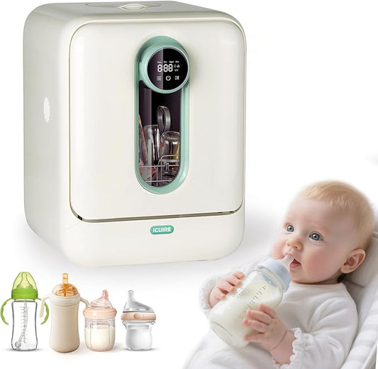 ICUIRE Baby Bottle Washer, Sterilizer & Dryer Pro, Newborn Essential for Parents One-Hand Operation, 4 Sterilize Modes for Baby Stuff, 3.2L Water Tank for Clean Bottles, Pump Part &Pacifiers, Baby Toy-BubblyBeeBaby