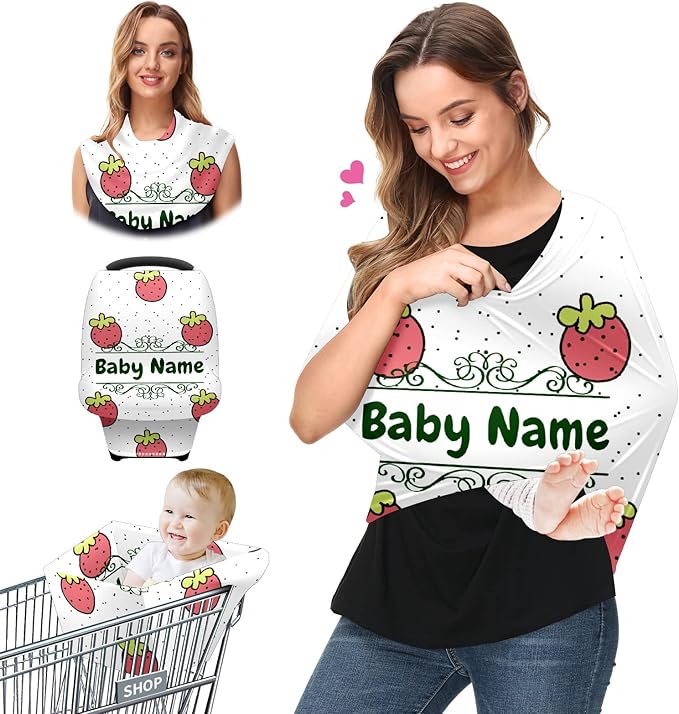 Baby Car Seat Stroller Cover Nursing Cover New Mom Breastfeeding Scarf Soft Stretchy Infant Carrier Cover Car Canopy Coverage-BubblyBeeBaby