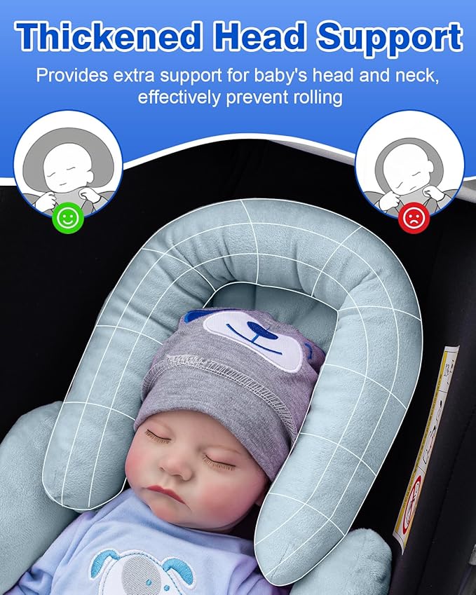 Infant Insert Compatible with Mamaroo Swing & Graco Swing, Thickened Baby Car Seat Head Support with Shoulder Covers, Breathable Newborn Car Seat Insert for Preemie to Toddler-BubblyBeeBaby