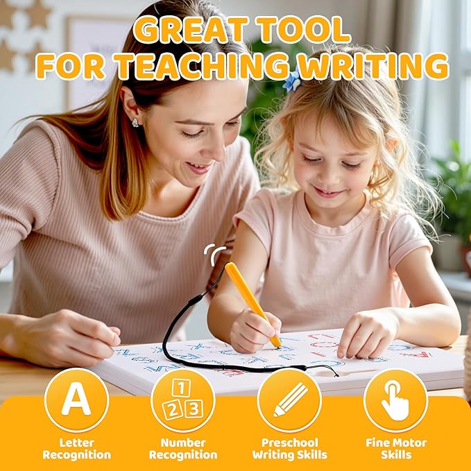 GAMENOTE Double Sided Magnetic Letter & Number Board Set - Alphabet & Numbers Tracing Board for Toddlers, ABC Uppercase & Lowercase Practicing, Math Learning, Educational Toys for Kids-BubblyBeeBaby