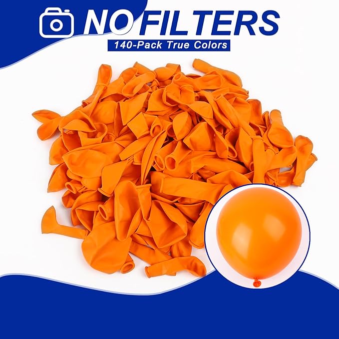 140pcs Orange Round Balloons Different Sizes 18 12 10 5 Inch Latex Balloons for Arch Decoration Party Balloon Kit for Graduation Birthday Party Wedding Balloon Baby Shower Decoration-BubblyBeeBaby