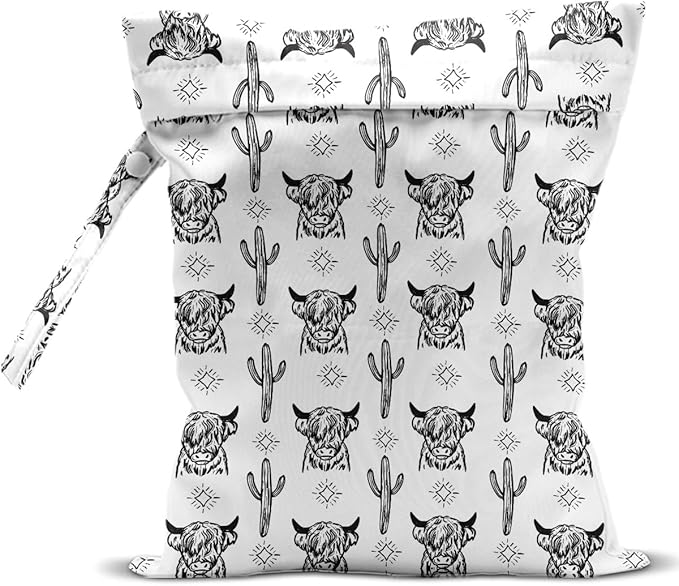 Waterproof Wet Bag for Swimsuit, Travel Beach Wet Dry Bag, Hidden Zipper Reusable Western Cowgirl Wet Bags, for Travel Beach Wet Swimsuits Toiletries Diapers Laundry Bag-BubblyBeeBaby