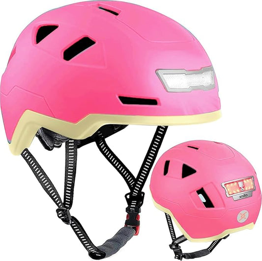Kid Bike Helmets for Boys and Girls | Fit Head 51-54cm Circumference | CPSC & NTA-8776 Dual Certified | Multi-Sport Helmets with LED Lights, Magnetic Buckle, Detachable Visor-BubblyBeeBaby