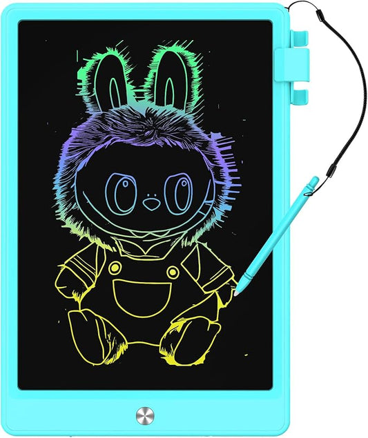 12.9 Inch LCD Writing Tablet for Kids, Colorful Toddler Doodle Board - Erasable Drawing Pad, Educational Learning Toy for Ages 3-8 - Valentine's Day Christmas Birthday Gifts (12.9 Inch, Blue)-BubblyBeeBaby