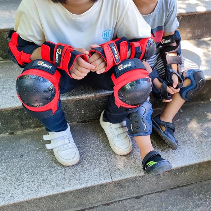 JBM Adult & Kids Knee Pads Elbow Pads and Wrist Guards for Inline Skating, Roller Skating, Skateboarding, Scootering-BubblyBeeBaby