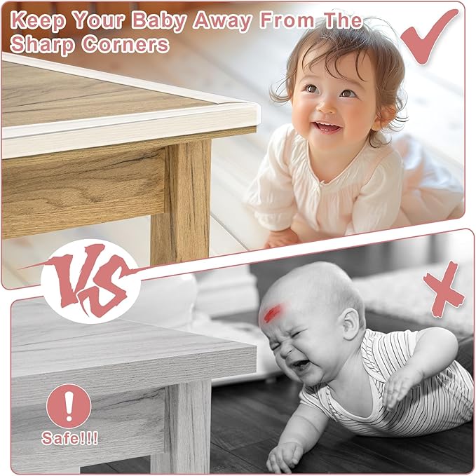 100% Silicone Corner Protectors,Corner Protector Baby Proofing,Soft Edge Protector,Furniture Corner Guard & Edge Safety Bumpers with Strong Adhesive for Furniture&Sharp Corners-BubblyBeeBaby