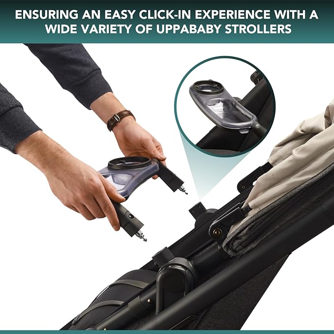 Snack Tray Fits for UPPAbaby Vista V2, Vista, Cruz, Cruz V2, RumbleSeat, RumbleSeat V2, Snack Tray with Cup Holder, Dishwasher Safe, Quick Attachment, Folds with Stroller, Stroller Accessories-BubblyBeeBaby