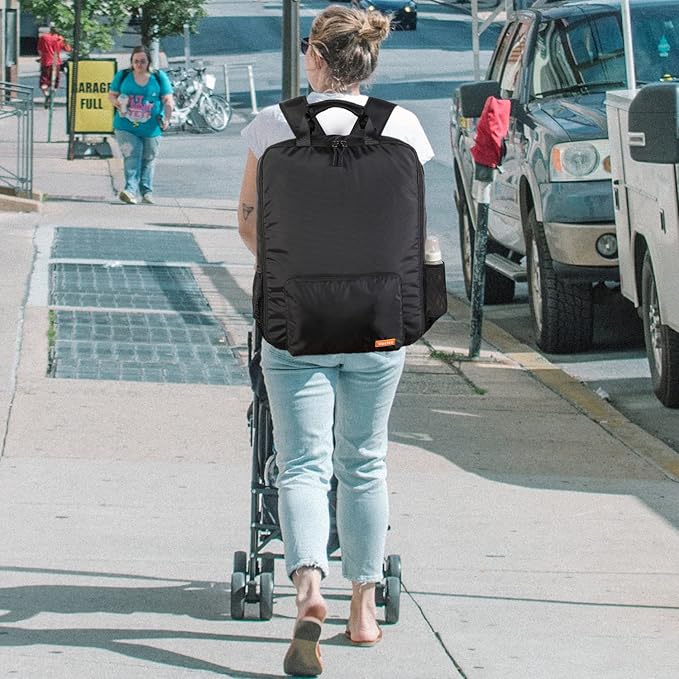 Mactso Stroller Travel Bag Compatible with GB Pockit and GB Pockit Air Plus All Terrain, Lightweight Stroller Travel Backpack for Airplane (Black, M)-BubblyBeeBaby