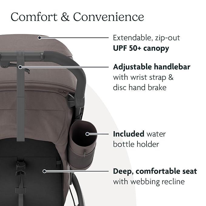 UPPAbaby Ridge Jogging Stroller/Durable Performance Jogger with Never-Flat Tires/Built for Walking, Running, Hiking/Water Bottle Holder and Basket Cover Included/Theo (Dark Taupe/Carbon Frame)-BubblyBeeBaby