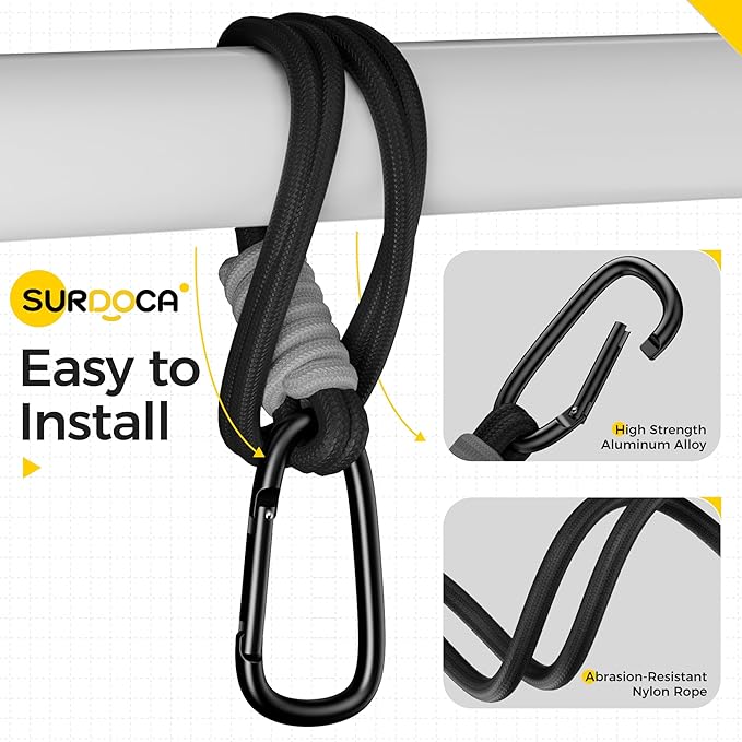 SURDOCA Baby Stroller Hooks, Stroller Clips and Hooks for Diaper Bag, Mommy Bag Hook for Stroller Heavy Duty, Universal Stroller Hanger and Strap, Stroller Accessories for Mom-BubblyBeeBaby