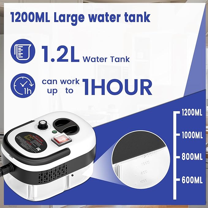 2500W Handheld Steam Cleaner,Portable Car Steamer For Auto Detailing,High-Temperature and Pressure Steam Cleaner For Home, Steam Cleaning Machine for Furniture,Kitchen,Grout,Floor,Tile (03-White)-BubblyBeeBaby