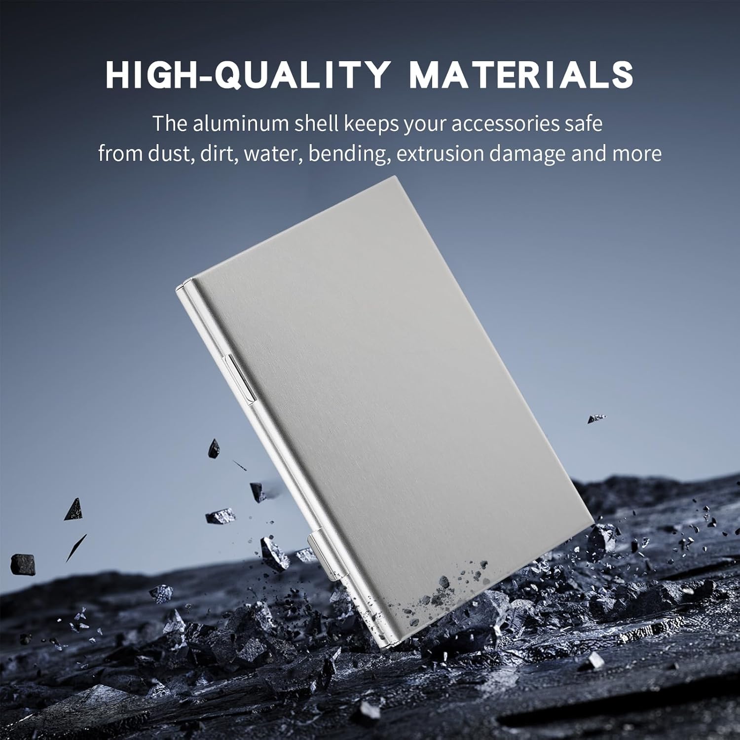 Aluminum SIM Card Case, 24Slots Ultrathin SIM Card Holder, Fit for 24 Micro sim Card, Silver