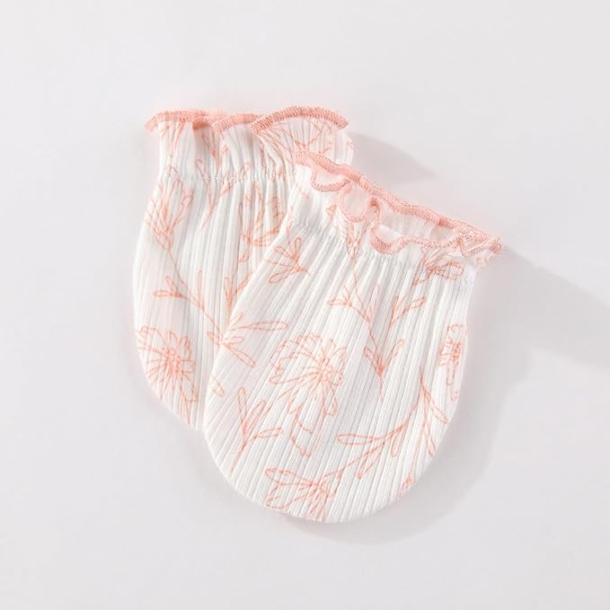 5 Pairs Baby Not Scratch Mittens 0-6 Months New Born Boy Girl Gloves Cute Infant Accessories-BubblyBeeBaby
