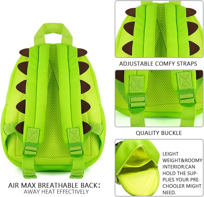 JiePai Dinosaur Toddler Backpack Hippo Kids Backpack Waterproof Cartoon Preschool-BubblyBeeBaby