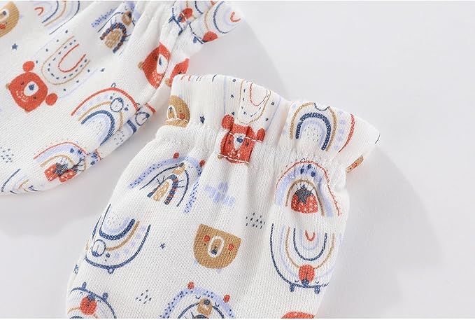 5 Pairs Baby Not Scratch Mittens 0-6 Months New Born Boy Girl Gloves Cute Infant Accessories-BubblyBeeBaby