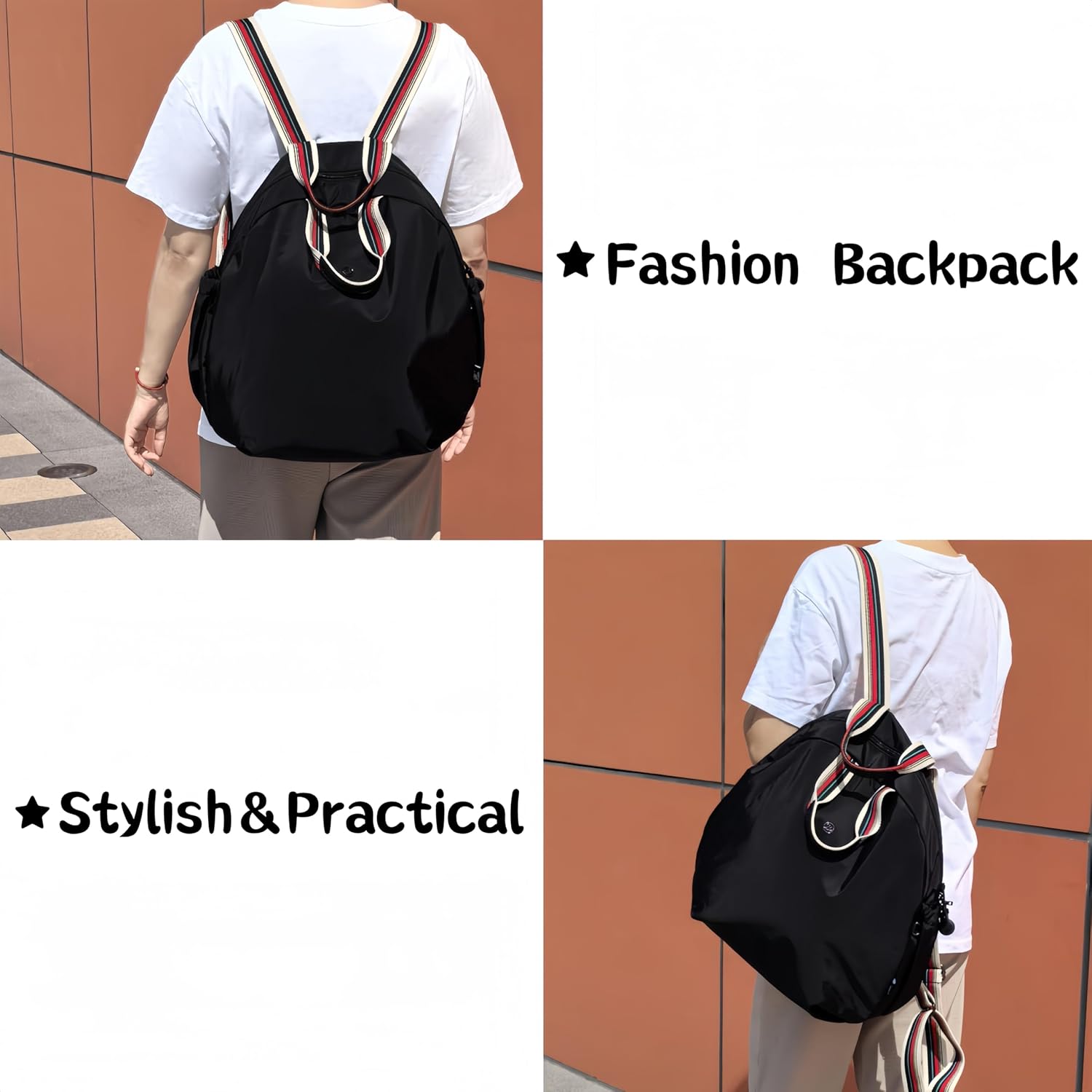 Backpack with Laptop Compartment, Cute Large Capacity Leisure Backpacks, Fision Casual College Daypacks, Backpack for Work Travel