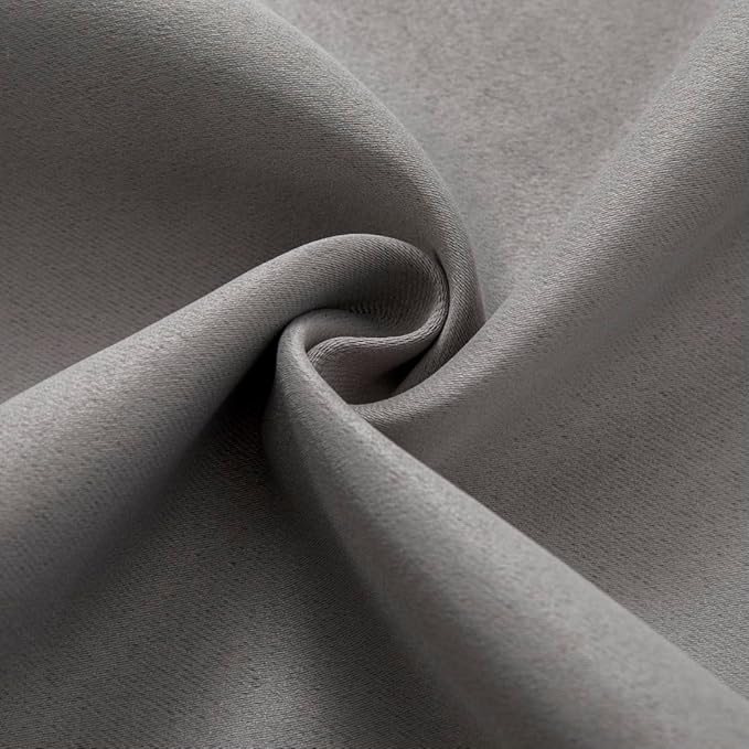 Joydeco Blackout Curtains 84 Inch Length 2 Panels Set, Thermal Insulated Black Out Curtains for Bedroom, Room Darkening Drapes for Living Room Window (W37 x L84 Inch, Light Grey)-BubblyBeeBaby