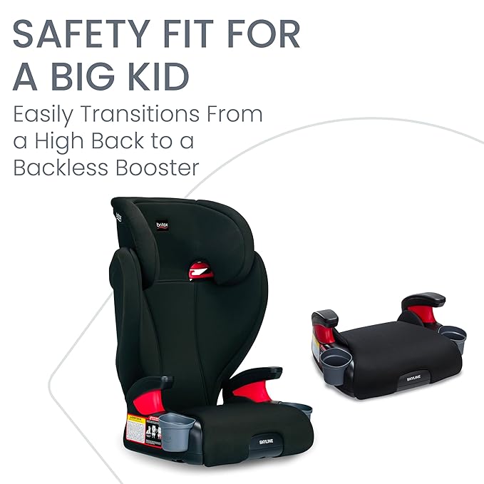 Britax Skyline 2-Stage Belt-Positioning Booster Car Seat, Dusk - Highback and Backless Seat-BubblyBeeBaby
