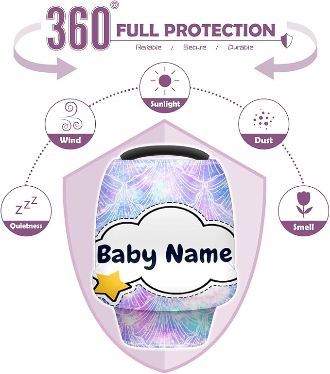 Baby Car Seat Stroller Cover Nursing Cover New Mom Breastfeeding Scarf Soft Stretchy Infant Carrier Cover Car Canopy Coverage-BubblyBeeBaby