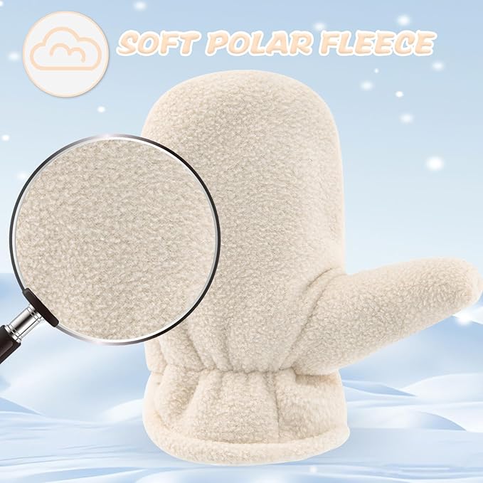 BAVST Baby Toddler Winter Mittens Girls Warm Fleece Lined Gloves Kids Sherpa Lined Mittens for Boys-BubblyBeeBaby