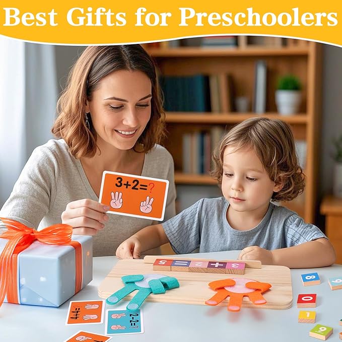 2 in 1 Math Toy for Toddlers 3 4 5 6 7,Addition and Subtraction Math Games for Kids 5-7,Math Manipulatives Kindergarten Preschool Classroom Must Haves Educational Number Blocks Learning Toys-BubblyBeeBaby