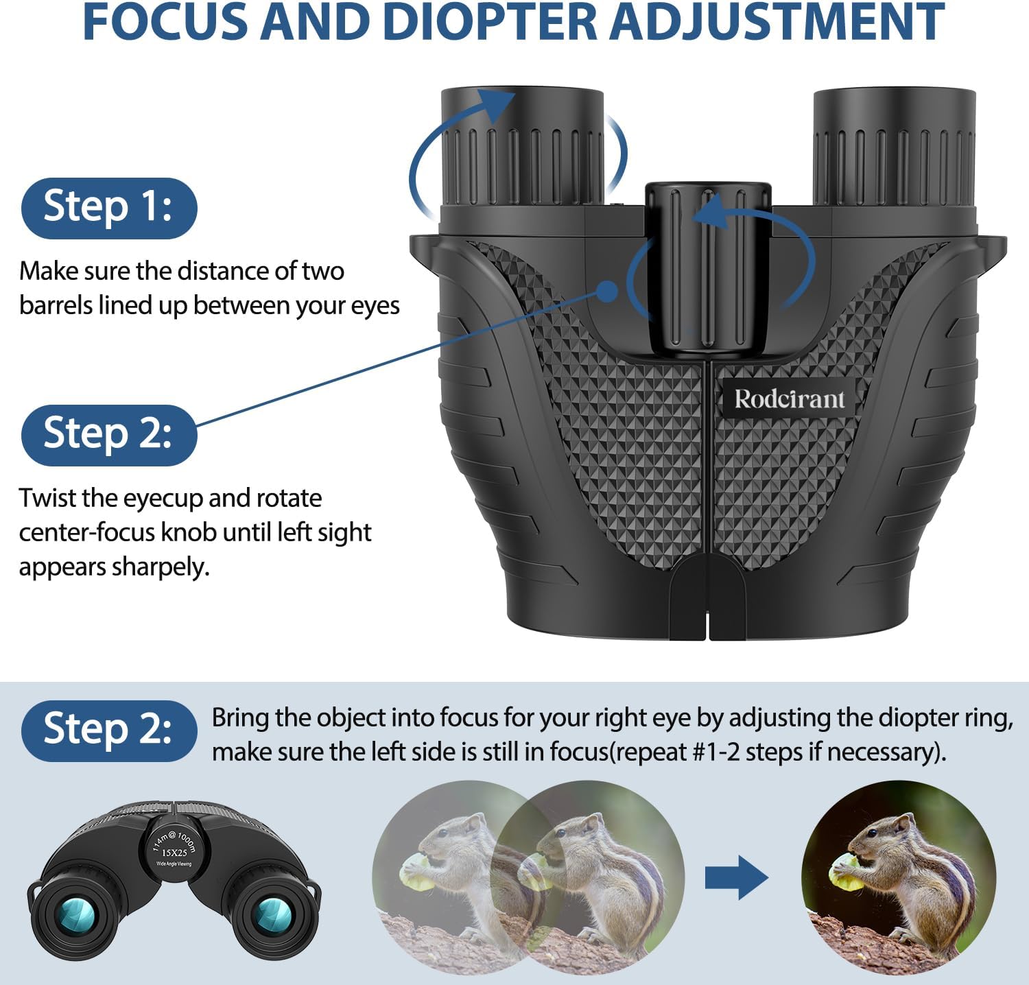 Binoculars 15x25 for Adults,Waterproof Durable & Clear Binoculars with Low Light Night Vision for Sightseeing,Concerts and Bird Watching